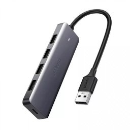 Hub Extern UGREEN CM219 Ultra Slim 5-in-1 USB-A la 4x USB-A 3.2 Gri