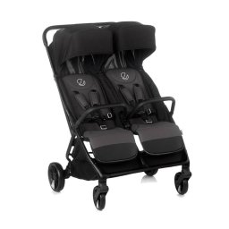Carucior Gemeni Jane Twinside cu Suspensii de la Nastere pana la 22 KG Pliere Rapida Spatare Independente Husa pentru Ploaie Conform cu EN 1888-2:2018+A1:2023 Negru