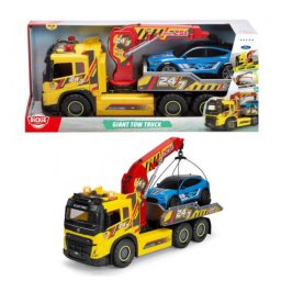 Camion de Remorcare Simba-Dickie Gigant Volvo FMX cu MaÈinÄ Ford Mustang 54Cm Lumini Èi Sunete 3Ani+ Galben