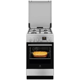 Aragaz Electrolux LKK564223X Mixt SteamBake Cuptor Electric 11 Functii Autocuratare Catalitica 50x60Cm Clasa A Capac Metalic Argintiu