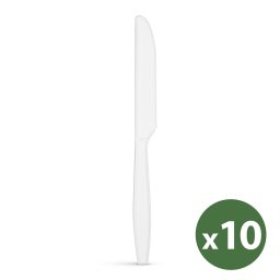 Set Cutite Biodegradabile Generic 10 Bucati Compostabile PLA Eco Picnic Catering Alb