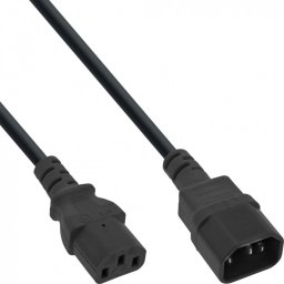Cablu Prelungitor pentru Alimentare InLine C13 - C14 0.3m Negru