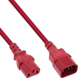 Cablu Prelungitor pentru Alimentare InLine C13 - C14 1m Rosu