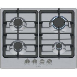 Plita Incorporabila Bosch PGP6B5K90 Gaz 4 Arzatoare Gratar Fonta 60cm Inox