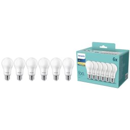 Pachet 6 Becuri LED Philips E27 13W (100W) 1521lm Lumina Alba Calda (2700K) Clasa Energetica E