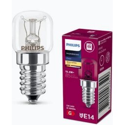 Bec Incandescent pentru Cuptor (Tubular) Philips T22 E14 15.4W 90lm Lumina Calda (2700K) Temperatura 300gradeC 230-240V Clasa Energetica G