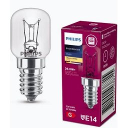 Bec Incandescent pentru Cuptor Philips T25 E14 26W 165lm Lumina Calda (2700K) Temperatura 300gradeC 230-240V Clasa Energetica G