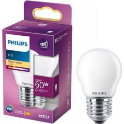 Bec LED Philips P45 E27 6.5W (60W) 806lm Lumina Calda (2700K) Clasa Energetice E