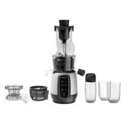 Storcator de Fructe si Legume Tefal Ultra Juice ZC605D38 cu Melc 200W Recipient Suc 0.8l Afisaj Digital Functie Preparare Inghetata Gri/Alb