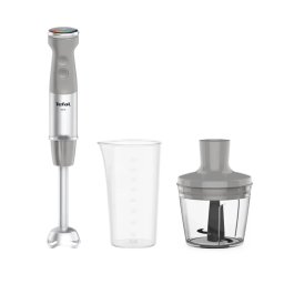 Blender de Mana Tefal Quickchef+ HB672B30 20 Trepte de Viteza Functie Turbo Tocator 500ML Pahar de Masurat 800ML Lame Powelix 1000W Gri/Argintiu