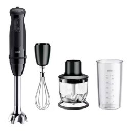 Mixer Vertical Braun MultiQuick 5 MQ50202M 21 Trepte Viteza Functie Turbo Tocator 350ML Tel Pahar Gradat 600ML 1000W Negru