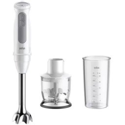 Mixer Vertical Braun MultiQuick 5 MQ50201M 21 Trepte Viteza Functie Turbo Tocator 350ML Pahar Gradat 600ML 1000W Alb/Gri