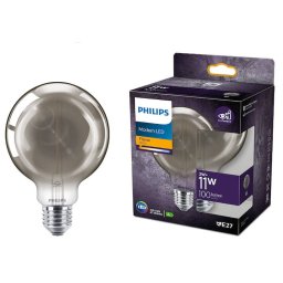 Bec Philips LED Vintage (decorativ) Classic Eye Comfort G93 E27 2W (11 W) 100Lm Lumina Calda Flacara (1800K) Smoky 14.2 cm