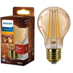 Bec Philips LED Vintage (decorativ) Cu Filament Chihlimbariu A60 E27 3.1W (25 W) 250Lm Lumina Calda (1800K) Auriu