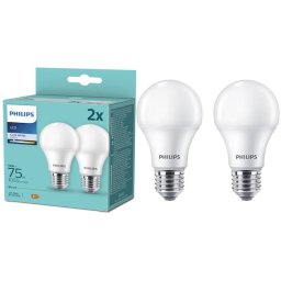 Pachet Philips 2 Becuri LED A60 E27 10W (75W) 1055lm 4000K Clasa energetica F