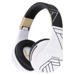 Casti PowerLocus Wireless Bluetooth/MicroSD/FM Radio Black and White