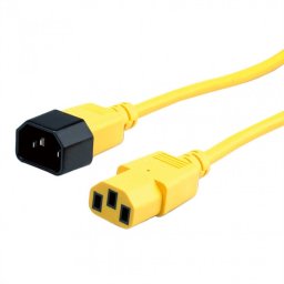 Cablu Prelungitor pentru Alimentare ROLINE C14 - C13 0.8m Galben