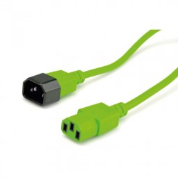Cablu Prelungitor pentru Alimentare ROLINE C14 - C13 0.8m Verde