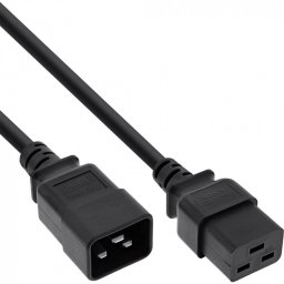 Cablu Prelungitor pentru Alimentare InLine C19 - C20 0.5m Negru