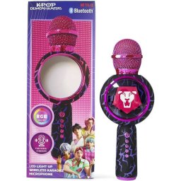 Microfon Karaoke pentru Copii OCEANIA TRADING LTD Popsing KPop Demon Hunters Saja Boys LED Light Up Bluetooth Negru/Roz