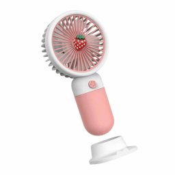 Mini Ventilator Portabil cu Suport MicoStore USB Silentios 3 viteze Design Compact Roz Alb