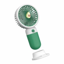 Mini Ventilator Portabil cu Suport MicoStore USB Silentios 3 viteze Design Compact Verde Alb