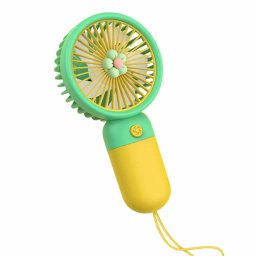 Mini Ventilator Portabil cu Suport MicoStore USB Silentios 3 viteze Design Compact Verde Galben