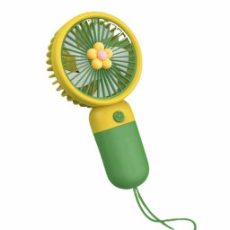 Mini Ventilator Portabil cu Suport MicoStore USB Silentios 3 viteze Design Compact Verde Galben