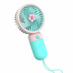 Mini Ventilator Portabil cu Suport MicoStore USB Silentios 3 viteze Design Compact Turcoaz Alb