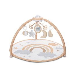 Salteluta de Joaca pentru Bebelusi Lorelli Playmat Rainbow Proiector cu Lumini si Muzica Arcada cu Jucarii Varsta 0 Luni+ Bej