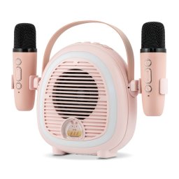 Boxa Portabila ElectroMures EM 1040A Karaoke cu Bluethooth si Microfoane pentru Copii Roz
