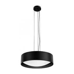 Pendul Vero 11136302, 3xE27, negru cu abajur alb, metal și sticlă