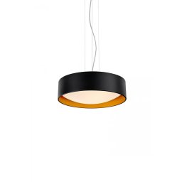 Pendul Vero 10451302, 3xE27, negru cu abajur auriu, metal și sticlă