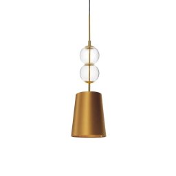 Pendul Coco S 11100105, 1xE27, auriu cu abajur auriu, metal, sticlă și textil