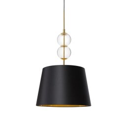 Pendul Coco M 11107102, 1xE27, auriu cu abajur negru, metal, sticlă și textil