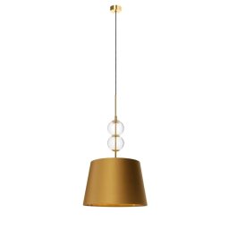 Pendul Coco M 11101105, 1xE27, auriu cu abajur auriu, metal, sticlă și textil