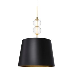 Pendul Coco L 11108102, 1xE27, auriu cu abajur negru, metal, sticlă și textil