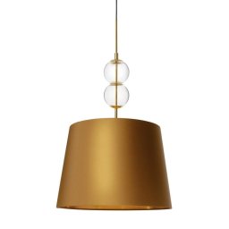 Pendul Coco L 11102105, 1xE27, auriu cu abajur auriu, metal, sticlă și textil