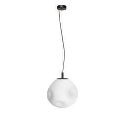 Pendul Cloe M 11070102, 1xE27, negru cu abajur alb, metal și sticlă