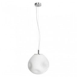 Pendul Cloe M 11066103, 1xE27, crom cu abajur alb, metal și sticlă