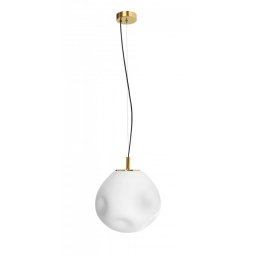 Pendul Cloe M 11062105, 1xE27, auriu cu abajur alb, metal și sticlă