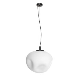 Pendul Cloe L 11071102, 1xE27, negru cu abajur alb, metal și sticlă