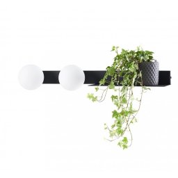 Aplică Botanica Deco 20853202, 2xE14, negru cu abajur alb, metal și sticlă