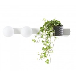 Aplică Botanica Deco 20852201, 2xE14, alb cu abajur alb, metal și sticlă