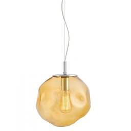 Pendul Avia M 10417115, 1xE27, crom cu abajur chihlimbar, metal și sticlă