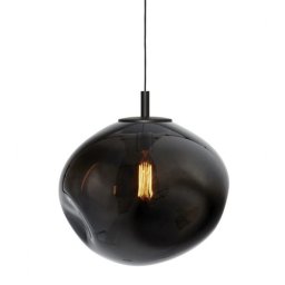Pendul Avia Black L 11156108, 1xE27, negru cu abajur fumuriu, metal și sticlă