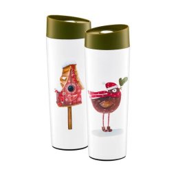 Cana termos 340ml, model pasare, Forest