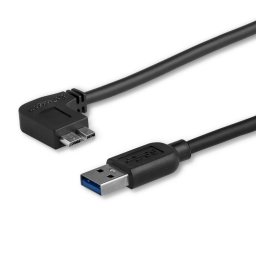 StarTech.com 1m 3 ft Slim Micro USB 3.0 Cable M/M - Left-Angle Micro-USB - USB 3.0 A to Micro B - Angled Micro USB - USB 3.1 Gen 1 (5Gbps) (USB3AU1MLS) - USB cable - 1 m