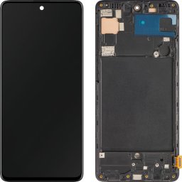 Piese si componente Display cu Touchscreen MP compatibil cu Samsung Galaxy A71 A715, cu Rama, Negru