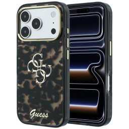 Husa Husa pentru iPhone 18 Pro Max / iPhone 17 Pro Max - Guess IML 4G Metal Script (GUHCP18X6HT4SMW) - Tortoise